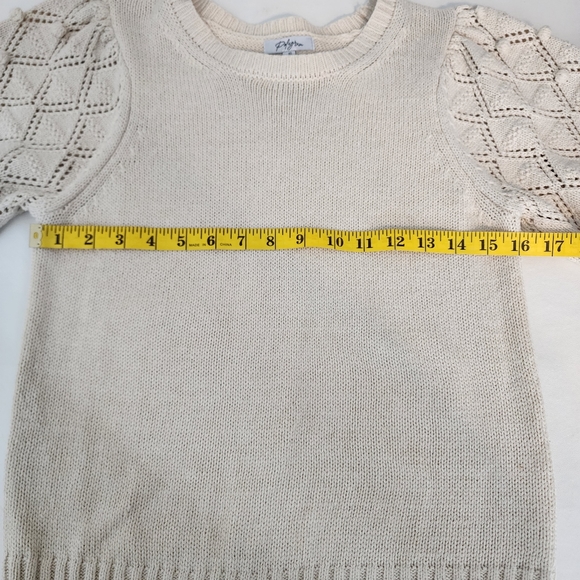 Polagram Sweater Short Sleeve Cream Color Women's Size Small - Picture 5 of 11